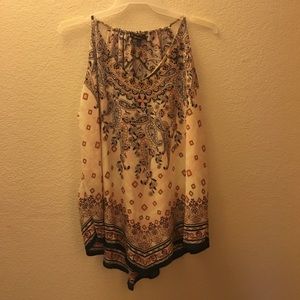 Navy blue/pink spaghetti strap halter tank.